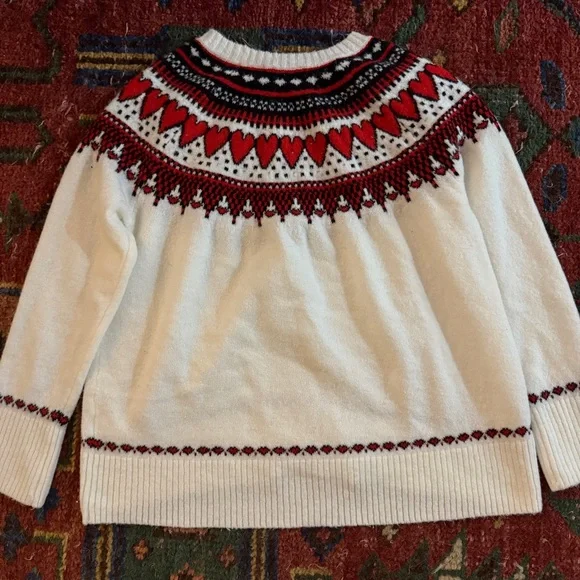 CeCe Red Hearts FairIsle Nordic Pattern Sweater Small - Picture 7 of 7